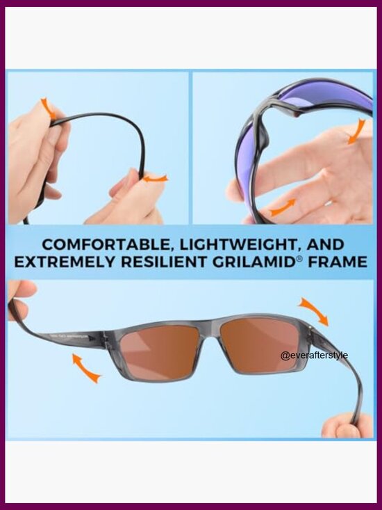 Polarized Sport Sunglasses with Oleophobic Coating for Driving Fishing Cycling
